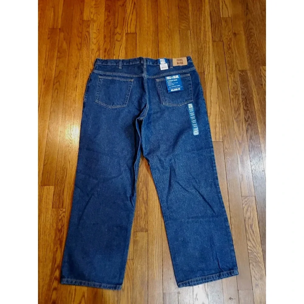 NEW NWT‎ Full Blue Mens Big & Tall 5-Pocket Relaxed Fit Jean Size 40 X 30
